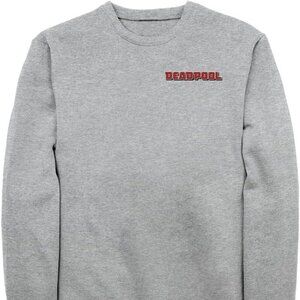 Marvel Men's Deadpool Embroidered Crew Neck Sweatshirt